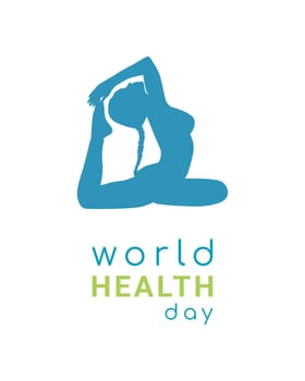 World Health Day illustration concept, woman yoga.