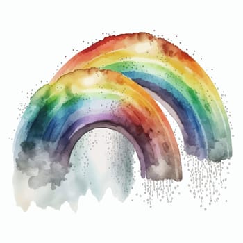 Double Rainbow in 3d style. Isolated vector illustration