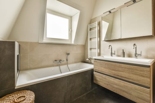a bathroom with a bath tub and a sink