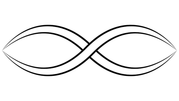 Infinity emblem, limitless stroke eternal, abstract business design ribbon