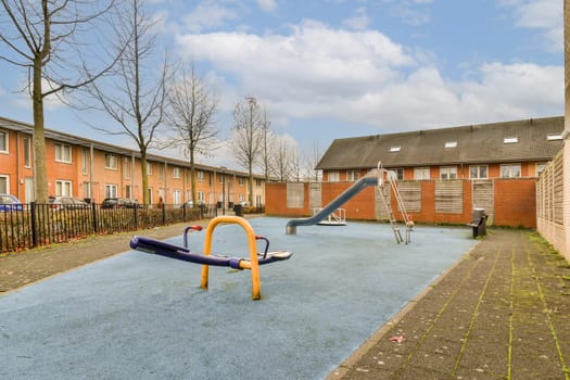 a childrens play area in a school yard