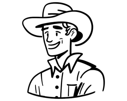 black icon man in a cowboy hat in the wild west