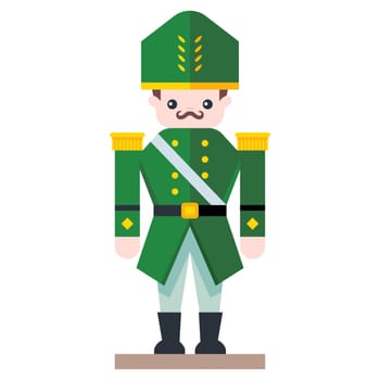 green wooden soldier in military uniform