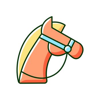 Horseback riding RGB color icon