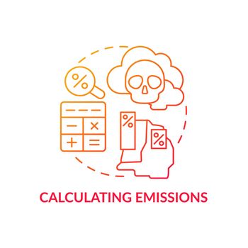 Calculating emissions concept icon