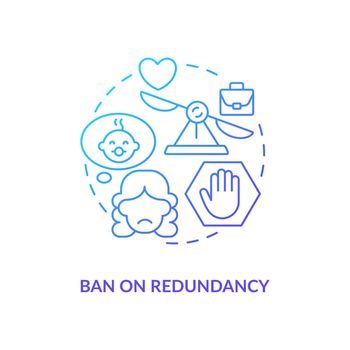 Ban on redundancy blue gradient icon