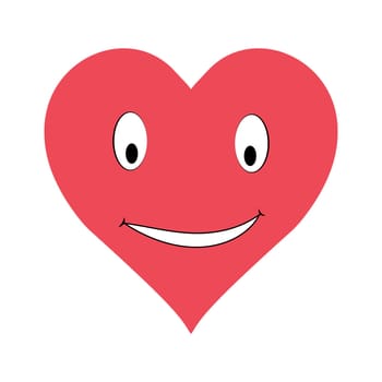 Heart cartoon smile face, icon smiley happy, pink emoticon love