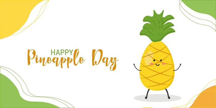 World Pineapple Day. March 12th. Holiday banner.