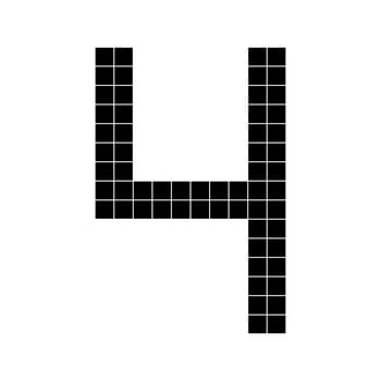 Number 4 four 3d cube pixel shape minecraft 8 bit
