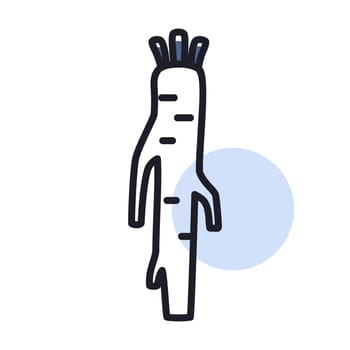 Horseradish root isolated design vector icon