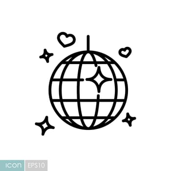 Disco ball, Party element isolated vector icon