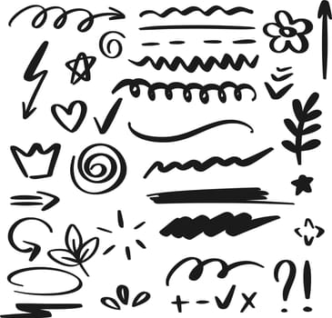 Doodle design elements vector collection