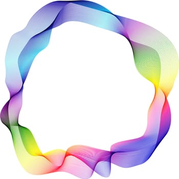 Rainbow line wave round design element.