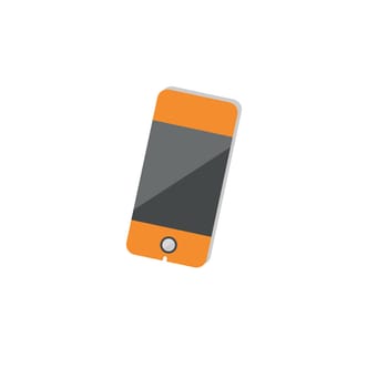 Person holding mobile phone. Important message on the screen. Cellphone with applications in hand. Finger pressing button. Bright color vector image. Single object.