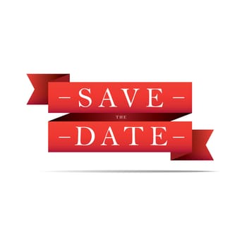Save the Date red ribbon vector
