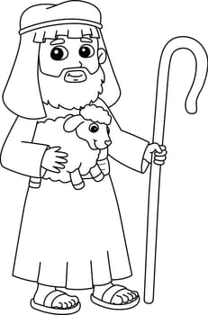 Shepherd Isolated Coloring Page for Kids