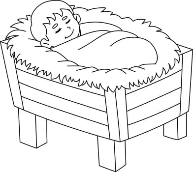 Baby Jesus Isolated Coloring Page for Kids