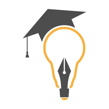 Lamp education icon logo design illustration