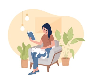 Perfect weekend for introvert 2D vector isolated illustration