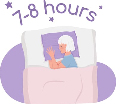 Healthy bedtime habit 2D vector isolated illustration