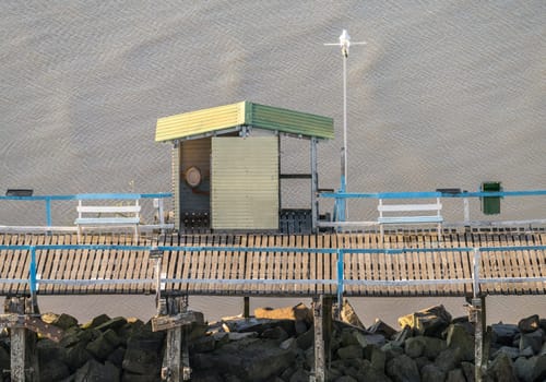 Toilet facilities on pier in Buenos Aires harbor