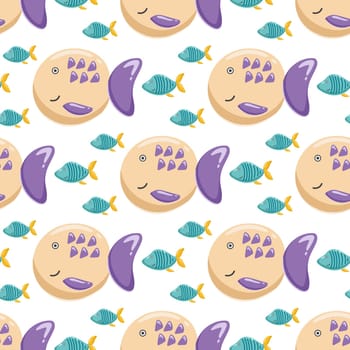 Baby fish seamless pattern