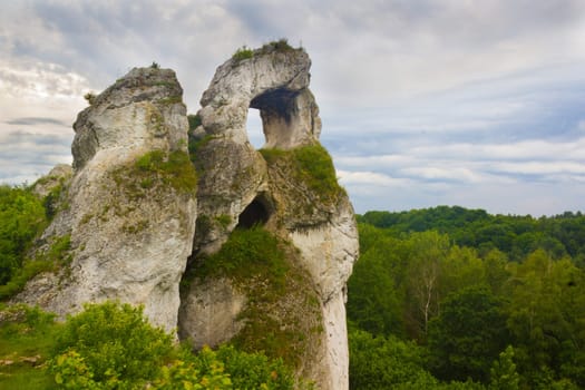 The Great Window at climbing rocks in Poland