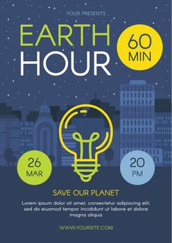 Earth Hour Day Night City Poster