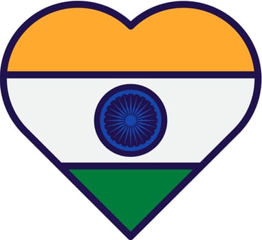 Republic of india nation flag in heart form vector