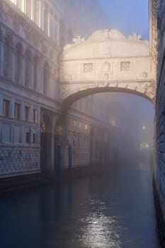 The Bridge of Sighs in the fog