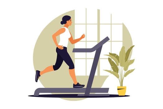 Workout concept. Healthy lifestyle and wellness. Flat. Vector illustration