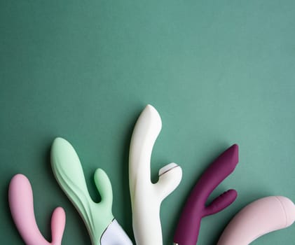 A set of toys for adults on a green background