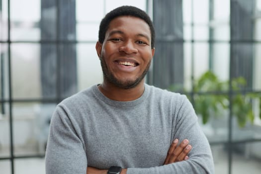 young adult african american ethnicity man looking at camera
