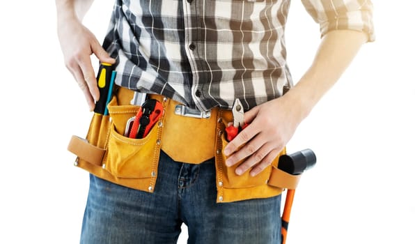 Man wearing tool belt