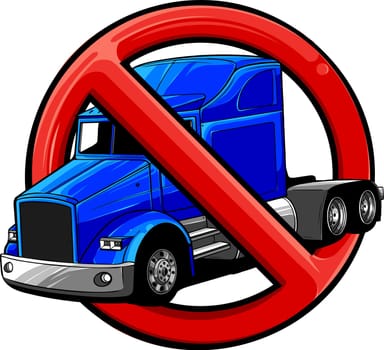 Truck cars forbidden. Safety Sign truck. Truck traffic signs are prohibited.