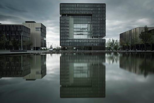 Scenic view of the headquarters of Thyssen Krupp in Essen, Germany