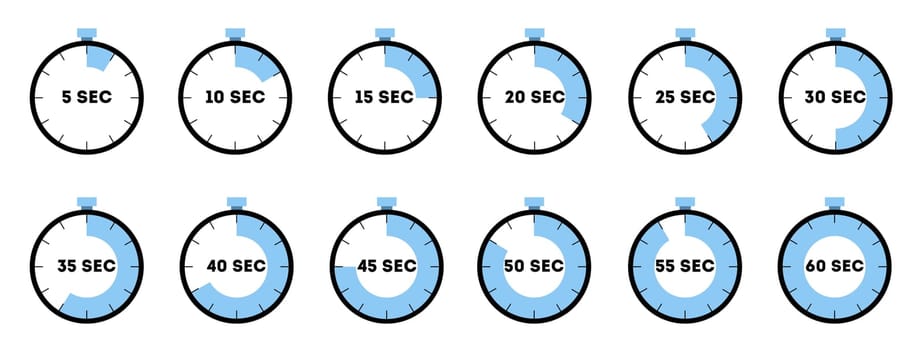 Set of analog clock icon