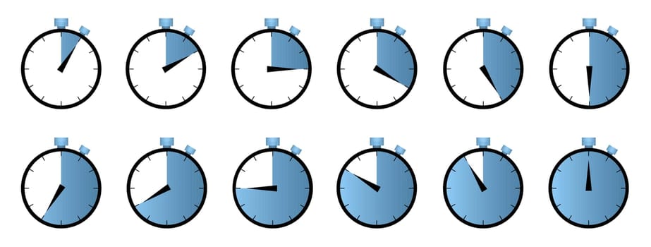 Set of clock, timer icon