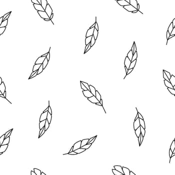 Seamless pattern with doodle feathers.