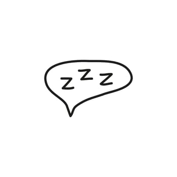 Doodle outline sleep symbol zzz.