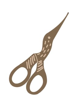 Flat scissors. Hand drawn hobby accessories. Vector illustration