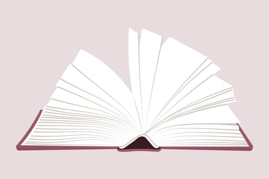 Open book with blank pages. Education concept. Illustration, icon, vector