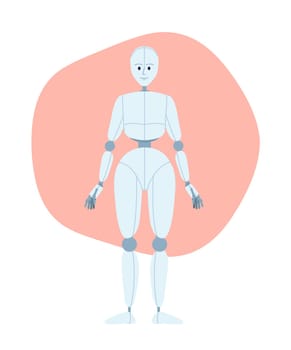 Humanoid robot 2D vector isolated spot illustration