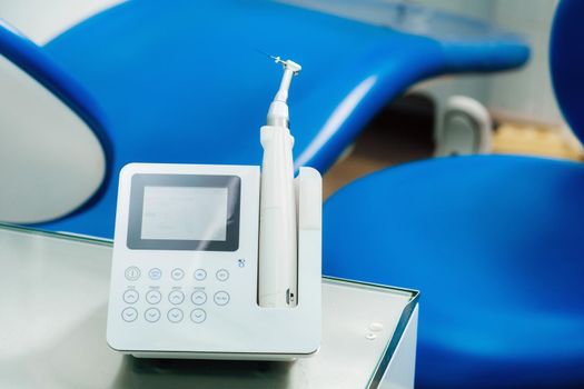 dental equipment in the dentist's office for root canal treatment. Close-up, endomotor