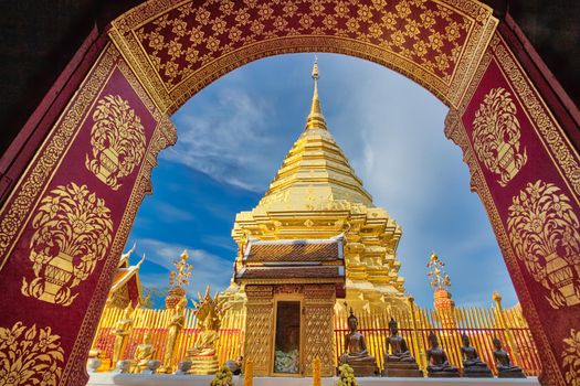 Pagoda in Wat Phra That Doi Suthep in Chiang Mai, Thailand