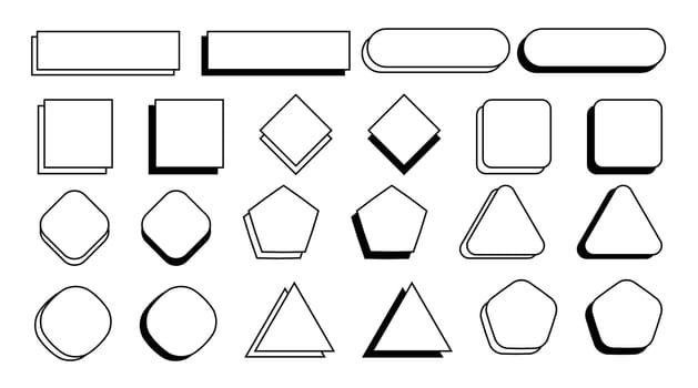 Geometric shapes element design set. Symbol with shape and line geometric design.