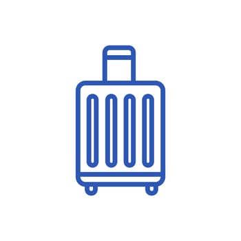 Airport baggage reclaim line icon. Airplane check in luggage sign. Flight checked bag symbol. Colorful thin line outline concept. Linear style baggage reclaim icon. Editable stroke. Vector
