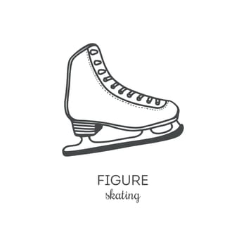 Figure skates vector illustration. Flat cartoon icon