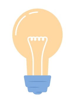 Incandescent light bulb semi flat color vector object