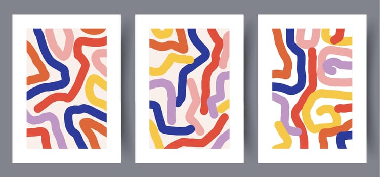 Abstract stripes colorful elements wall art print